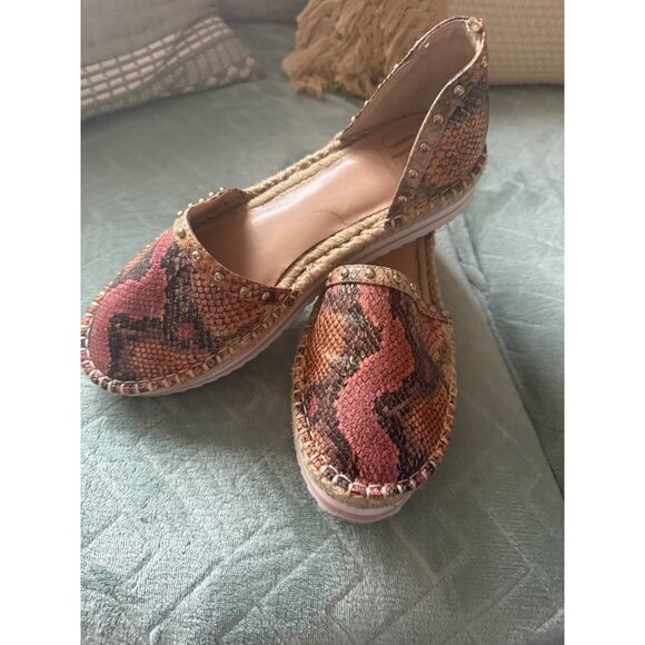 JLO Jennifer Lopez Shoes Pink Tank Snake Print Womans 8.5 - Picture 3 of 7